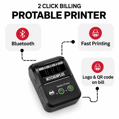iKitchenPlus Billing Software + Printer + Paper Roll Combo