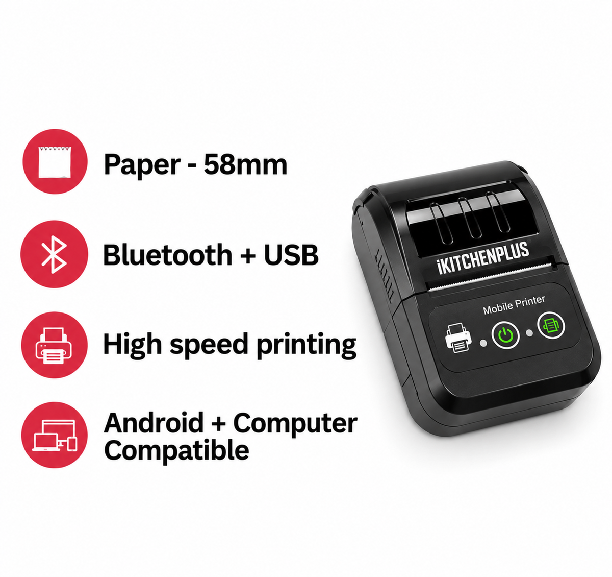 iKitchenPlus Billing Software + Printer + Paper Roll Combo
